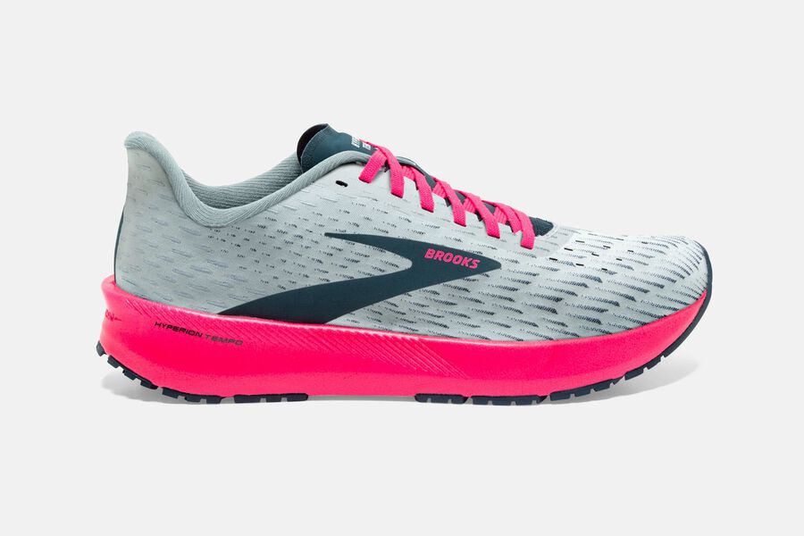 Brooks Running Shoes Womens Grey/Pink - Hyperion Tempo Road - 0276-REUNJ